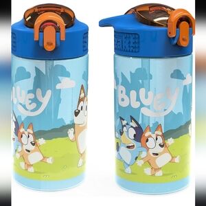 Colorful Blue and Orange Dog Design Cups Bottles Set 2 16oz
